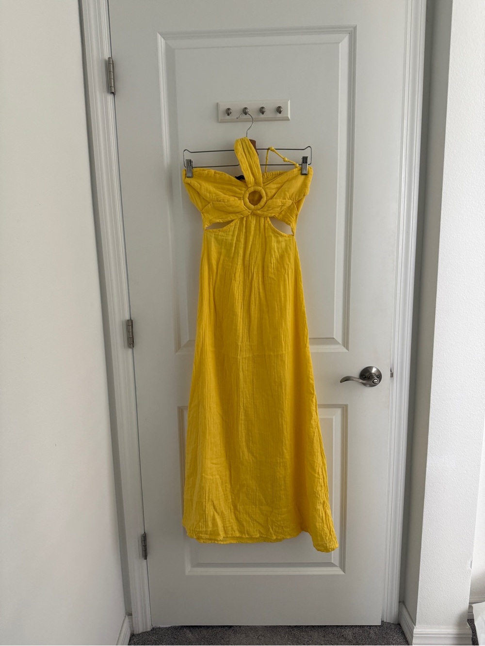 America & Beyond Yellow Cut Out Maxi Dress Size XS